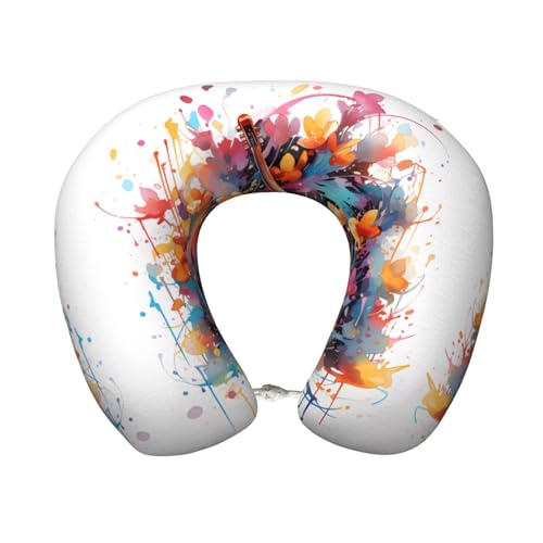Almohada de viaje de espuma viscoelástica U con funda suave miniatura 1