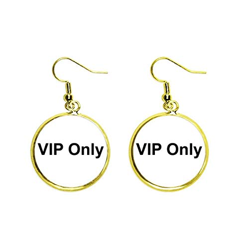 Pendientes VIP de gota dorados con patrón de símbolo negro para mujer 1