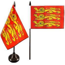Digni® Drapeau de Table France Haute Normandie, treis Cats, Mini Drapeau - 10 x 15 cm