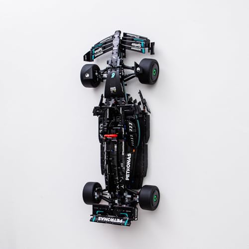 Image of Wall Mount Bracket Compatible with LEGO Technic 42171 Mercedes-AMG F1 W14 E Performance | Vertical Display Stand Holder for Car Model | Includes Screws and Wall Plugs | Car Not Included