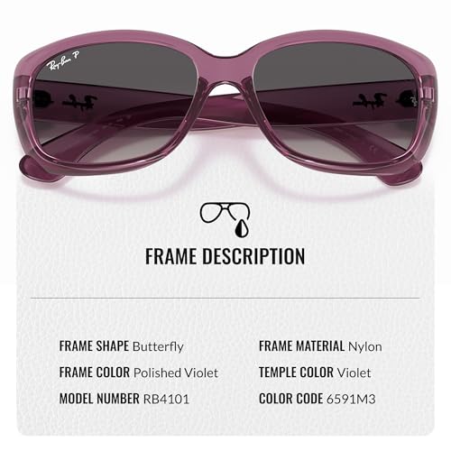 Ray-Ban RB4101 JACKIE OHH TRANSPARENT Butterfly Shaped Sunglasses for Men & Women with Official RAYBAN Eyewear Kit3