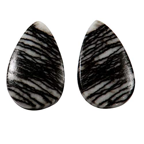 Cabochons en jaspe zébré noir naturel et or 18k de petite taille pour création