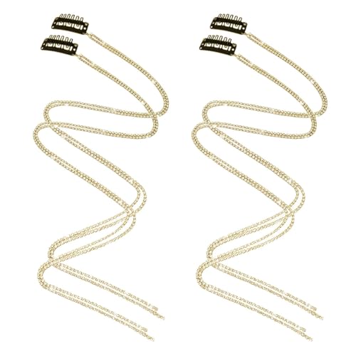 AOEVUIR 4 Pcs Chaînes de Cheveux Strass Chaînes de Pinces à Cheveux Brillante Barrette 6 Pièces Punk Crystal Tassel Cristal Brillant Bijoux pour Femmes et...