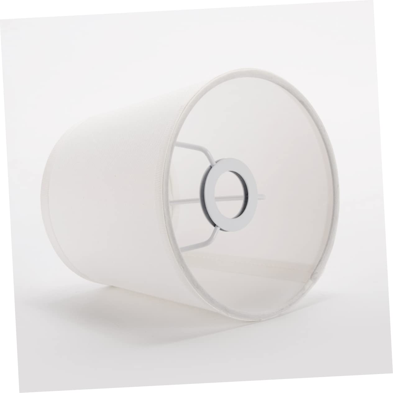 Abat-jour Blanc à Pince E14 en Tissu, Lot de 6 Pièces