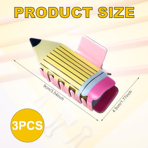 3 piezas Pinzas para el cabello en forma de lápiz, accesorios divertidos para mujer y niña miniatura 2