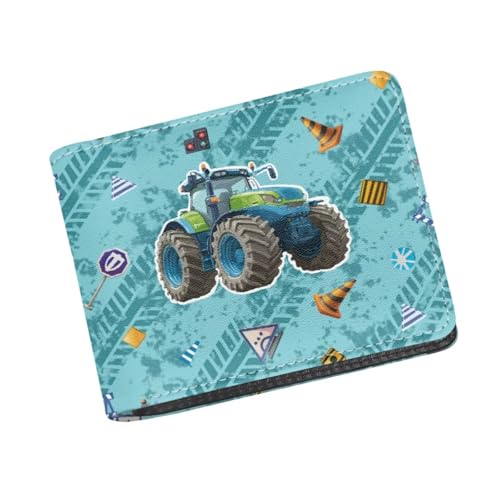 Image of Coldinair Tractor Kids Bifold Wallet for Boys Ages 5-7 /6-8 with Wallet Card,Child Cute Credit Card Holder Wallets With Coin Pocket Id Window for Kids, Boys,Teen,Blue