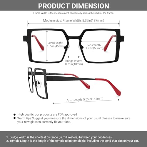 Image of VOOGLAM Stylish Rectangle Blue Light Blocking Glasses for Women Men Anti Eyestrain Dry Eyes Eyewear Elowen