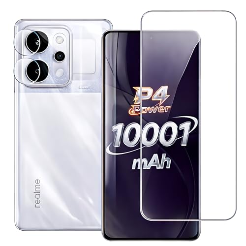 Image of VIYAN Super X Tempered Glass With Back Camera Lens Protector Compatible For realme P4 Power 5G | HD Clear | Scratch Resistant | Bubble Free | (Pack of 1)