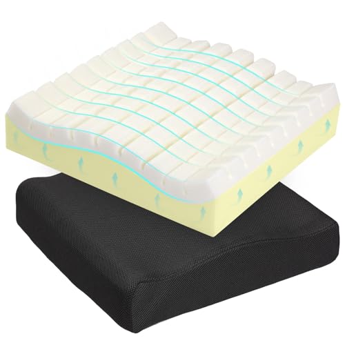 HAVARGO - HAVARGO Memory Foam Seat Cushion 4 Inch Thick Chair Cushion Dual-Layer Supportive Pressure Relief Ergonomic Butt Pillow with Handle Breathable for Wheelchair Office Car - -15%