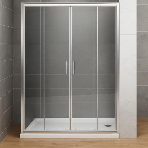 Porta Doccia Scorrevole Slide4 Per Box Nicchia Quattro Ante Cristallo Trasparente (1, 196-202 X H190 Cm) - 2