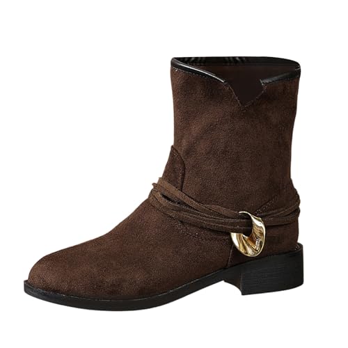 Bottines en daim marron : évitez les glissades d'hiver avec la semelle en caoutchouc
