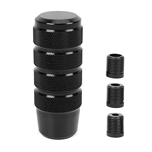muge racing Universal Gear Shift Knob ，Shifter Knob Universal for Most Cars with 3 Adapters(8mm/10mm/12mm)-Black