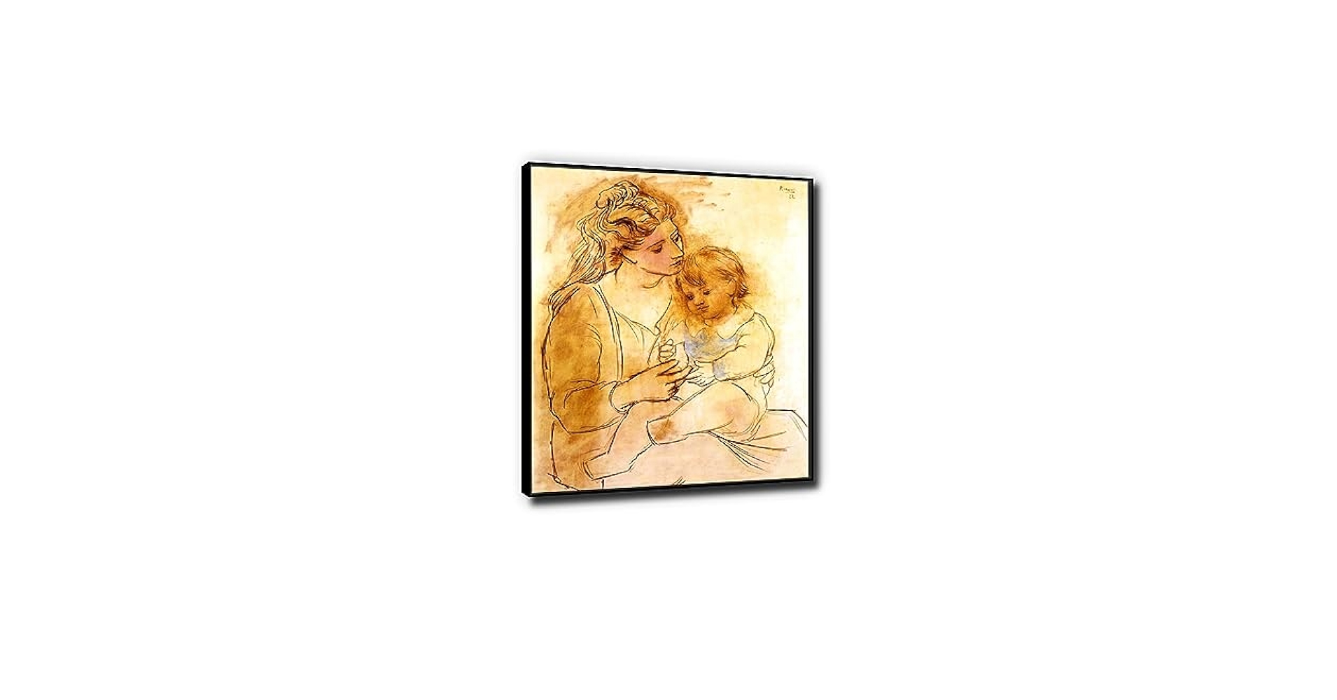 Amazon.co.jp: パブロ・ピカソ作の母と子 有名な絵画 キャンバス