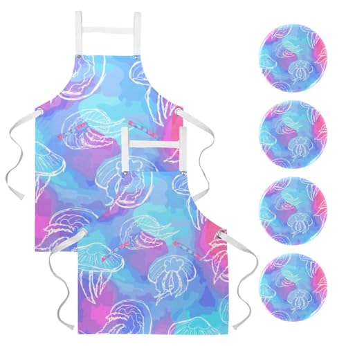 Tablier de serveuse réglable avec broches pour éviter les taches en cuisine