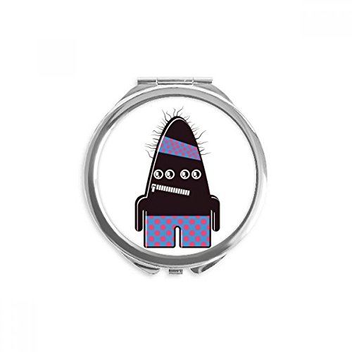 Miroir rond maquillage de poche univers portable multicolore alien black monster