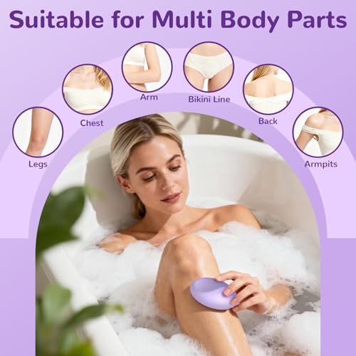 hoyesch Crystal Hair Eraser for Women and Men, Reusable Crystal Hair Remover Painless Exfoliation Epilators Hair Removal for Women, Magic Hair Eraser for Back Arms Legs (Violet) — view 6