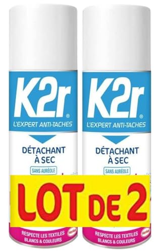 K2R Aérosol Détachant à Sec 200ml pour vêtements et tissus en lot de 2 flacons