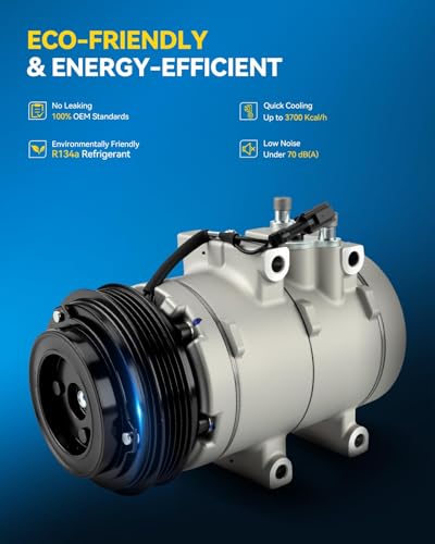 Image of PHILTOP 58190 NEW Air Conditioner AC Compressor with Clutch Replacement for KIA Sorento 2003 2004 2005 2006, CO 10822C Air Conditioning Compressor