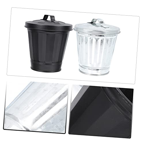 2 piezas canecas de basura mini para escritorio y baño miniatura 4