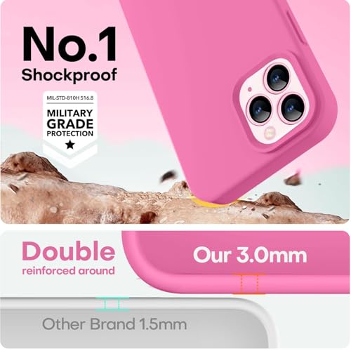 Image of LOVE 3000 Compatible with iPhone 12 Pro Max Phone Case | Thickening 2.1 MM Liquid Silicone | Anti-Scratch Microfiber Lining | Full-Body Duty Heavy Protection Case for Men, Pitaya
