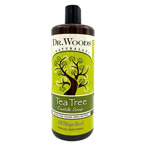 Dr. Woods Tea Tree Liquid Castile Soap - Castile Soap with Pure Tea Tree Oil, Body Wash for Men and Women, Contains Organic Shea Butter, Natural Cleaner for Face, Hands, and Body - 32 Fl Oz Cover