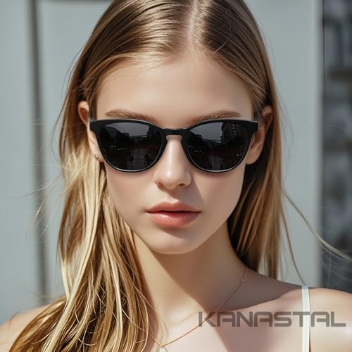 KANASTAL Polarized Sunglasses for Women Men, Classic Driving Ladies Sun Glasses, Fashion Butterfly Shades for Womens Outdoor 100% UV400 Protection