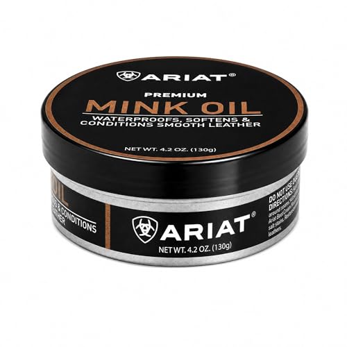 ARIAT Premium Mink Oil Paste for Smooth Leather Boots and Shoes, Leather Conditioner, Waterproofs, Softens and Protects, 4.2 oz / 130 g Tin
