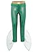 Hedmy Girls Mermaid Flare Pants Gold Trim Waist Clothes Fish Scale Print Long Pants Ruffled Overlay Dance Suit Green 10 Years