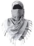 FREE SOLDIER Scarf Military Shemagh Tactical Desert Keffiyeh Head Neck Scarf Arab Wrap with Tassel for Men Women (White)