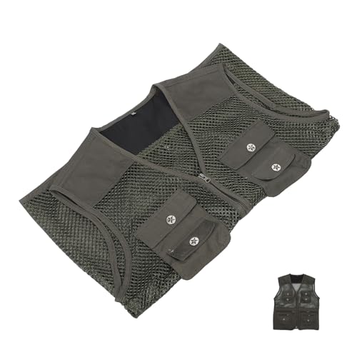 Chaleco de poliéster verde para hombre con multibolsillos Beavorty