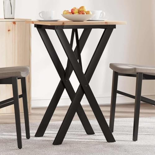Table à manger carrée industrielle 50x50 en bois massif pour petit espace - 3