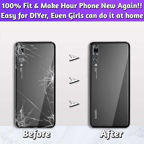 LUVSS Back Glass Cover Replacement Compitable for Huawei P20 Pro Rear Cover + Camera Lens + Repair Manual DIY Tools Kit (Aurora) - Image 3
