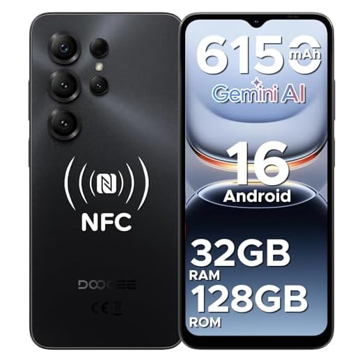 DOOGEE NOTE 56X PRO Android 16 Smartphone, 6150mAh Batteria, UNISOC T7225 Telefono, 6.56"HD+90Hz Display, 32GB+128GB, 13MP+8MP Cellulare, NFC/Widevine L1/Face Unlock/Side Fingerprint Recognition, Nero