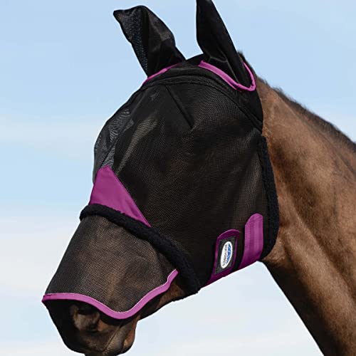 WeatherBeeta ComFiTec Durable Mesh Mask with Ears & Nose, Black/Purple, Full