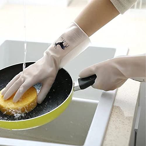 wolpin Hand Gloves for Dishwashing Gardening Pet Grooming Car Washing (Pack of 1) | Reusable Anti Slip PVC Kitchen Bathroom Cleaning Gloves - Medium
