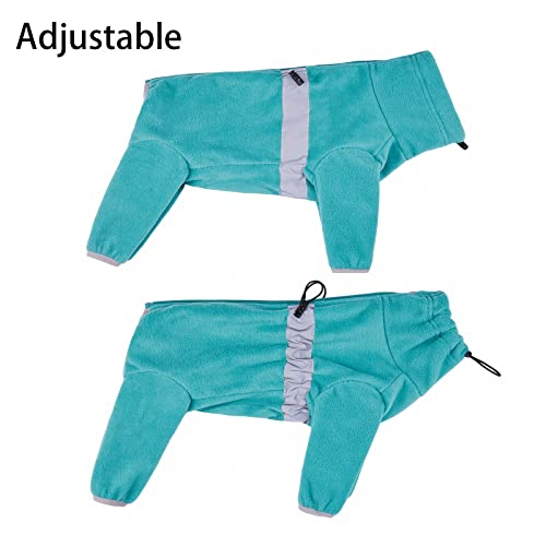 BT Bear Winter Dog Coat,Adjustable Pet Warm Onesie Thickens Warmth Fleece Jumpsuit Clothes Pajamas Costume Apparel for Small Dogs Medium Dogs (Lake blue,XXL) - Image 2