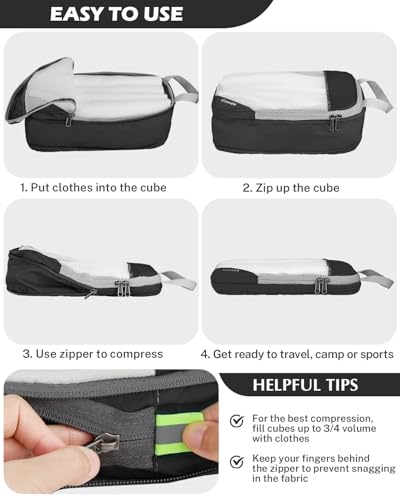 Compression Packing Cubes, Gonex Extensible Storage Mesh Bags Organizers