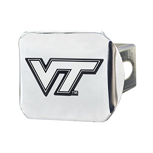 FANMATS 15106 Virginia Tech Hokies Chrome Metal Hitch Cover with Chrome Metal 3D Emblem