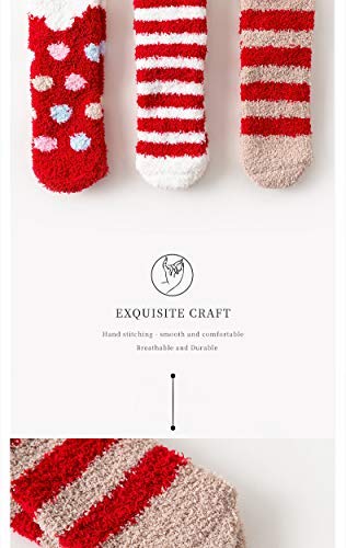 Christmas Fuzzy Socks for Girls - 3 Pairs of Women Cabin Slipper Socks Cute Animal Super Warm2