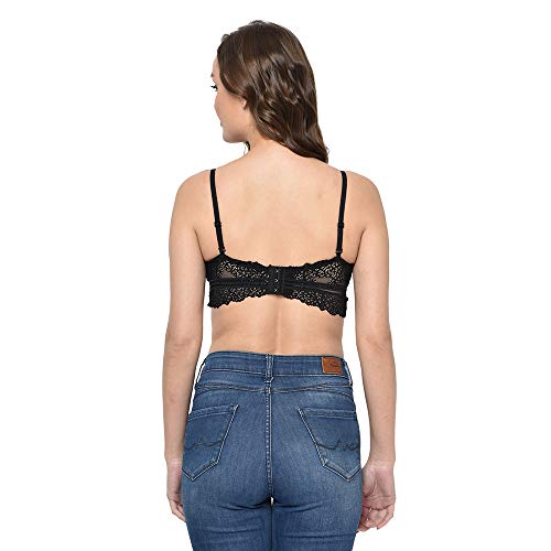 Image of Da Intimo Women's Synthetic Non-Wired Bra (DI-1265 BLACK-C20-34C Black 34)