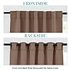 RYB HOME Farmhouse Curtains Blackout - Light Block Thermal Insulated Curtains for Kitchen Cafe Bar Bedroom with Back Tab Top Versatile Hanging, Width 42 x Length 45, Mocha, 2 Panels #2