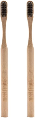 Miniatura 1 de Cepillo de dientes manual Cepillo de dientes manuales Cepillo de dientes de bambú resistente al agua, sin plástico, mango redondo, cerdas suaves, 2