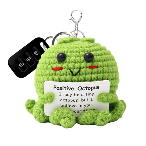 ポジティブアニマルズ | 応援カード付きかぎ針編み人形 | 同僚 教師 学生 女性 男性 友人への励ましギフト モチベーショナルドール | 心を明るくするギフト