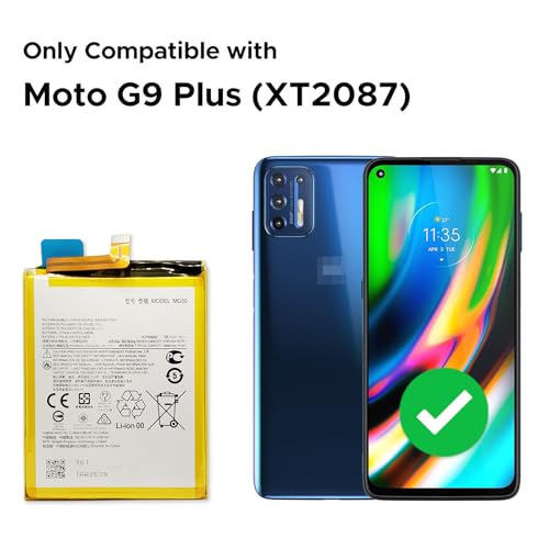 Image of GREEN FUSION New 0 Cycle Replacement Battery MG50 Compatible with Moto G9 Plus XT2087 with Tools & Instruction Manual