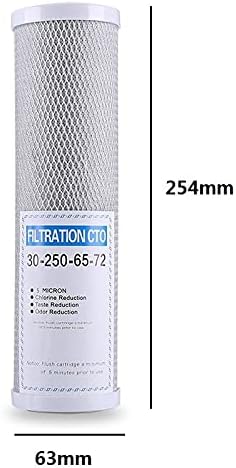 3Pcs Water Filter Activated Carbon Filter 10 Inch Replacement Purifier CTO Block Carbon Filter