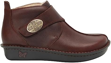 Alegria Womens Caiti Chestnut Leather Ankle Boots 9 M US | Image 1