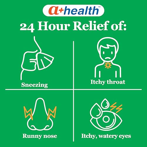 A+Health Cetirizine HCl 10mg Tablets, 24 Hour Allergy Relief, Antihistamine, 400 Count