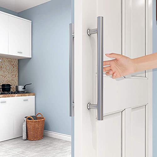 Jubest 16" Push Pull Door Handle Stainless Steel,Double Sided H Shape Sliding Door Handle, Heavy Duty Swing Door Handle #TOP2