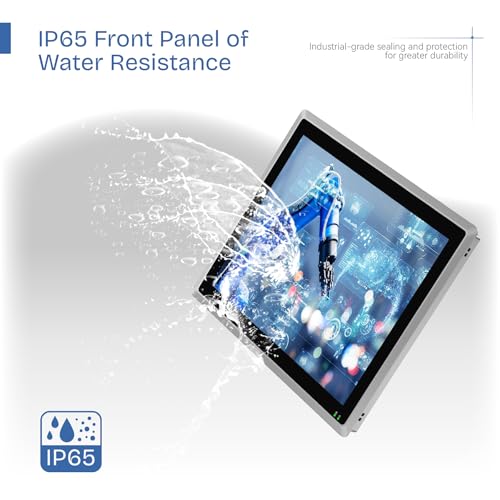 Image of 10.4 inch Industrial Embedded Panel PC, IP65 Fanless Touch All in One Computer, Windows 11 Pro, Auto Power-on, 2xLAN,HDMI,6xUSB,2xRS485,4xRS232 (I3-10110U, 16GB RAM 512GB SSD)