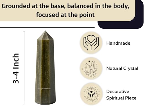 Image of Crystal Heaven Golden Sheen Obsidian Crystal Tower Obelisk Point For Chakra, Healing And Balancing - Aaa Grade Original Certified Gemstone Agate For Reiki Meditation Yoga Spiritual (3-4 Inches)